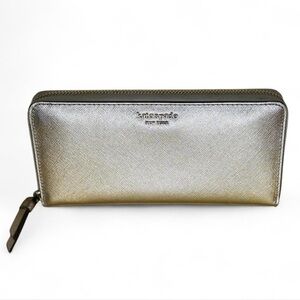 kate spade Spencer Metallic Slim Continental Wallet - Large - Like New